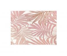 Tapis intérieur ou extérieur ethnique motifs feuilles ROCETA - 150 x 200 cm - Rose