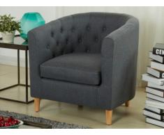 Fauteuil cabriolet en tissu KELDA - Anthracite