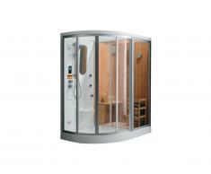 Cabine de douche intégrale d'angle HAUMEA fonction Hammam et Sauna - l157xP110xH215cm- Angle droit