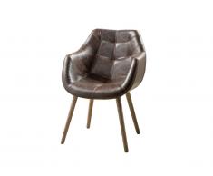 Fauteuil en simili aspect cuir vieilli VILNIUS