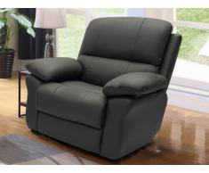 Fauteuil relax en cuir MILAGRO - Anthracite
