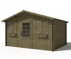 Abri de jardin chalet JOTEA en bois traité classe III - 12m² - toit en feutre bitumé