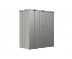 Armoire de rangement de jardin en acier galvanisé gris SEVY - 1,24 m² - L160 x P85 x H180 cm