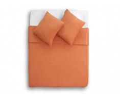 Parure de lit FIGUIERA - Housse de couette 240x220cm + 2 taies 65x65cm - 100% lin - Terracotta