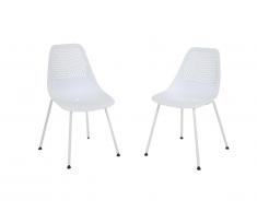 Lot de 2 chaises de jardin NAXOS en polypropylène - Blanc