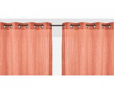 Lot de 2 rideaux à oeillets FIGUIERA - 100% lin - 140x260cm - Terracotta