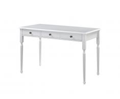Bureau BABORD - 3 tiroirs - Pin - Blanc