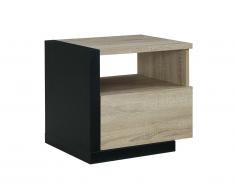 Table de chevet scandinave NAPOLI - 1 tiroir - Chêne et noir