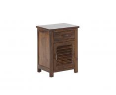 Table de chevet en bois BALI - 1 porte & 1 tiroir - Teck massif