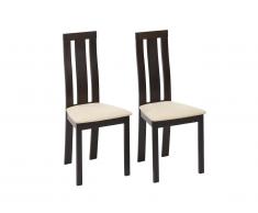 Lot de 2 chaises DOMINGO - Hêtre massif wengé
