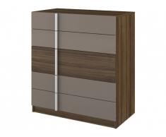 Commode BODIL - 5 tiroirs - Marron et taupe