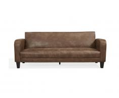 Canapé club 3 places convertible INICIO en microfibre aspect cuir vieilli