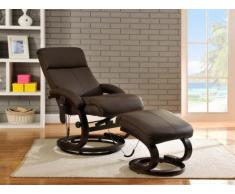 Fauteuil massant RODRIGO en cuir - Chocolat