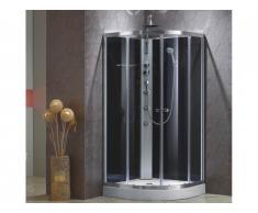 Cabine de douche hydromassante d'angle TALULA - 3 jets de massage - pluie tropicale et douchette