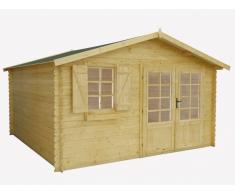 Abri de jardin chalet en bois EBANO - surface 16m² - épaisseur 28mm