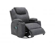 Fauteuil massant SILVANO en tissu - Gris