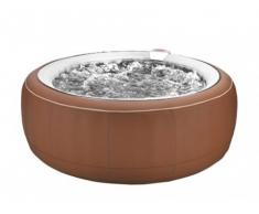 SPA gonflable 4 personnes BCOOL III - D180*H65 cm - 130 buses d'air - Chocolat - revêtement luxe
