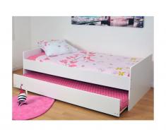 Lit gigogne NOLANE - 2x90x190cm - Laqué mat blanc