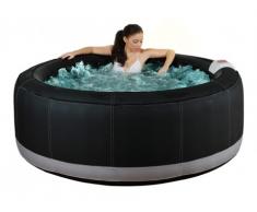 SPA gonflable 4 personnes BCOOL III - D180*H65 cm - 130 buses d'air - Noir - revêtement luxe