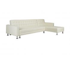 Canapé d'angle convertible et réversible en simili WILLIS - Blanc