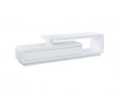 Meuble TV ARTABAN - 2 tiroirs - MDF laqué - Blanc