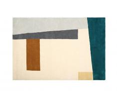 Tapis géométrique en laine tufté main LIPIK- 160 x 230 cm - Multicolore