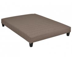 Sommier déco tapissier taupe de DREAMEA - 140 x 190 cm
