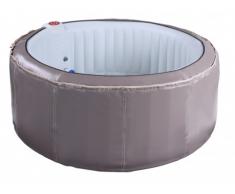 SPA gonflable 4 personnes BCOOL III - D180*H65 cm - 130 buses d'air - Gris - revêtement luxe
