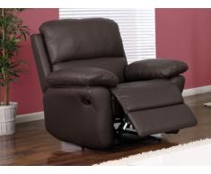 Fauteuil relax en cuir MILAGRO - chocolat