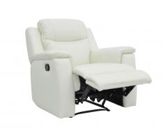 Fauteuil relax EVASION en cuir - blanc ivoire