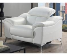 Fauteuil relax électrique en cuir DALOA - Blanc