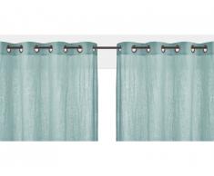Lot de 2 rideaux à oeillets FIGUIERA - 100% lin - 140x260cm - Bleu clair
