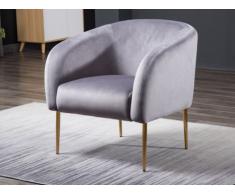Fauteuil cabriolet en velours PARADA - Anthracite