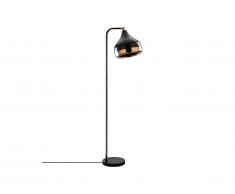Lampadaire en métal à abat-jour orientable YILDO - H. 120 cm - Noir et cuivré