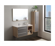 Ensemble JASMINE - meubles de salle de bain - Bois et gris