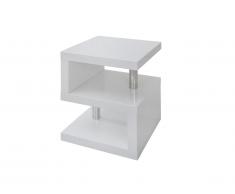 Table d'appoint LYLIA II - MDF laqué blanc - Avec LEDs - Blanc