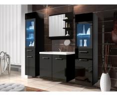 Ensemble LAURINE à leds - meubles de salle de bain - laqué noir
