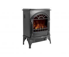 Cheminée électrique poêle PITON - L41 x P25.5 x H56.5 cm - Noire