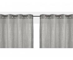 Lot de 2 rideaux à oeillets FIGUIERA - 100% lin - 140x260cm - Gris clair