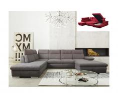 Canapé d'angle panoramique convertible en tissu SUNTER - Anthracite - Angle droit