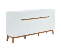 Buffet LAPONI - 3 portes & 3 tiroirs - MDF Blanc laqué