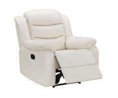 Fauteuil relax en cuir de buffle PLITON - Ivoire