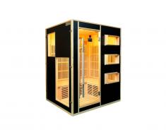 Sauna Infrarouge 3/4 places Gamme prestige MIKELI III - L150*P130*H190cm - 2250W - Noir