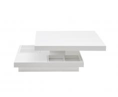Table basse - Plateau pivotant - MDF laqué blanc - FAUSTO II