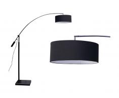 Lampadaire URBANO en métal et coton - Noir - H. 175 cm