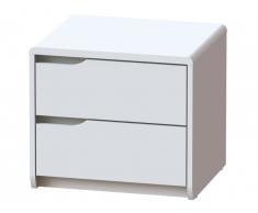 Table de chevet LUCILE - 2 tiroirs - MDF blanc