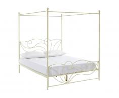 Lit à baldaquin IMPERATRICE - 140x190cm - Métal façon fer forgé