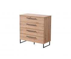 Commode PHILADELPHIE - 4 tiroirs - Coloris chêne