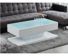 Table basse BOREAL - MDF laqué blanc - LEDs