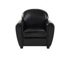 Fauteuil club en cuir SIGURD - Noir